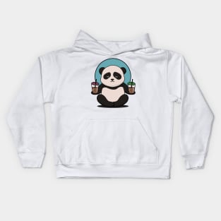 Kawaii Panda Bubble Tea Kids Hoodie